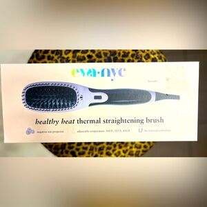 Eva NYC Healthy Heat Thermal Straightening Brush Lavender- Adjustable Temp-NEW